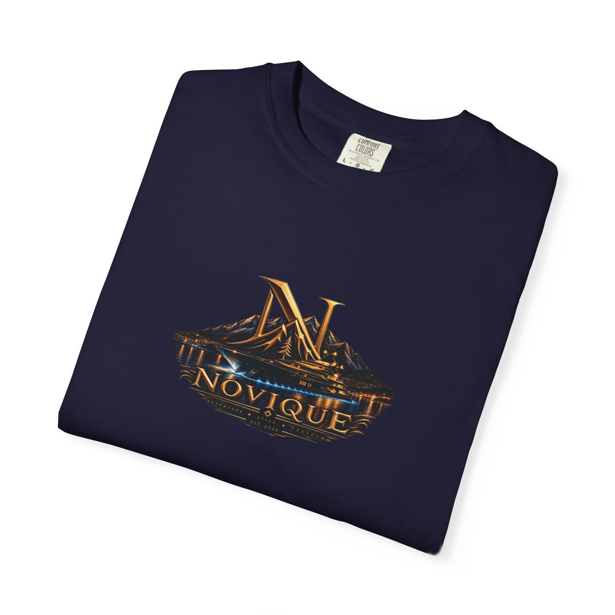Novique Yacht T-Shirt — Vintage Mountain Crest Graphic Tee