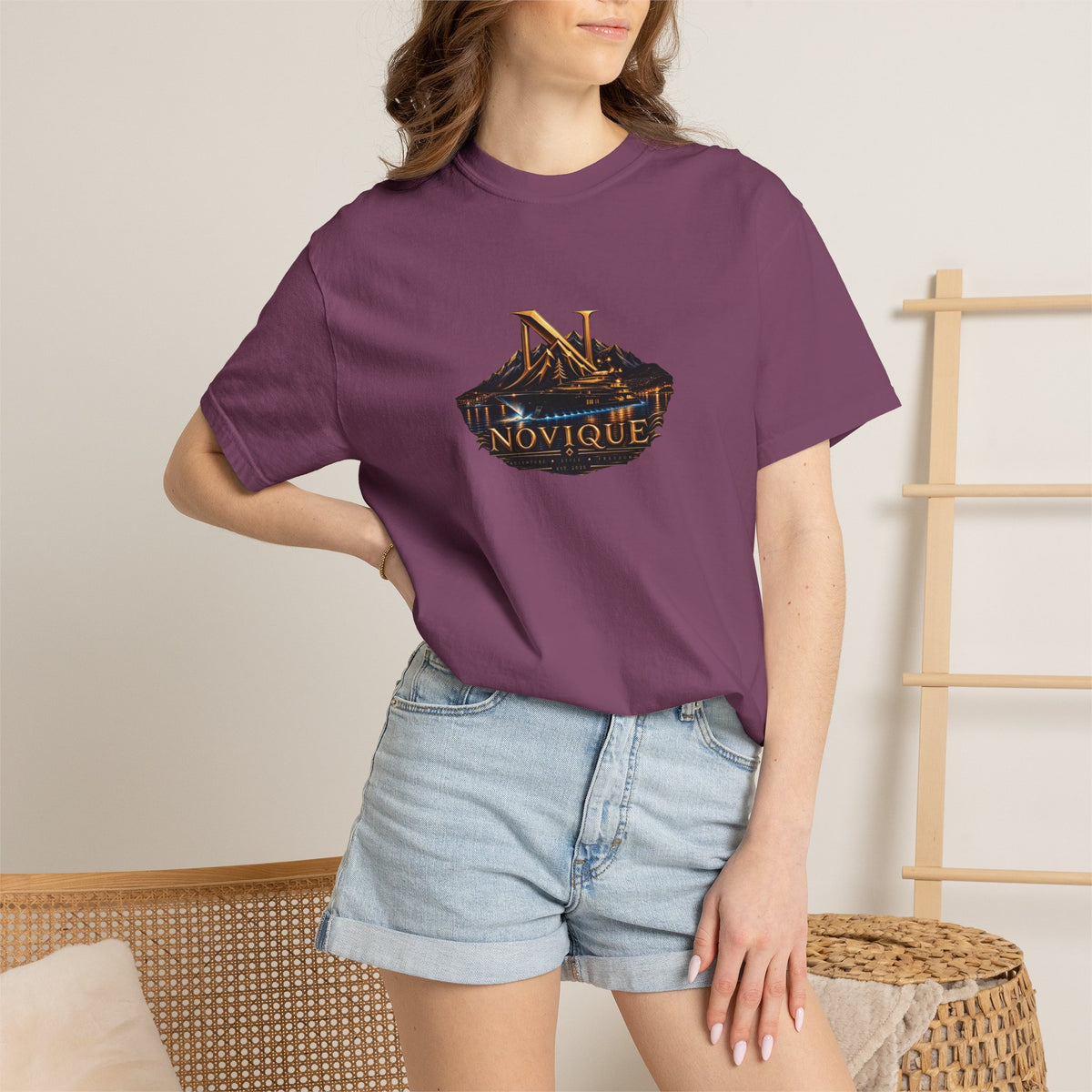 Novique Yacht T-Shirt — Vintage Mountain Crest Graphic Tee